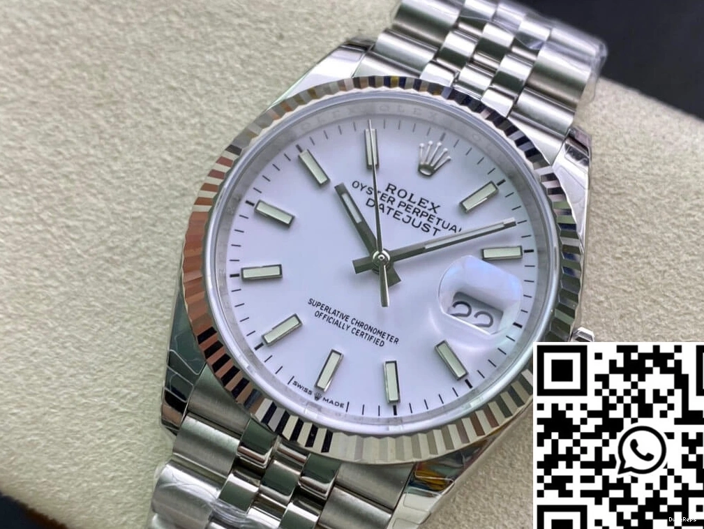 White Factory Rolex Stainless Dial Steel EW Datejust 36MM 1018